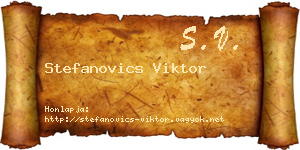 Stefanovics Viktor névjegykártya